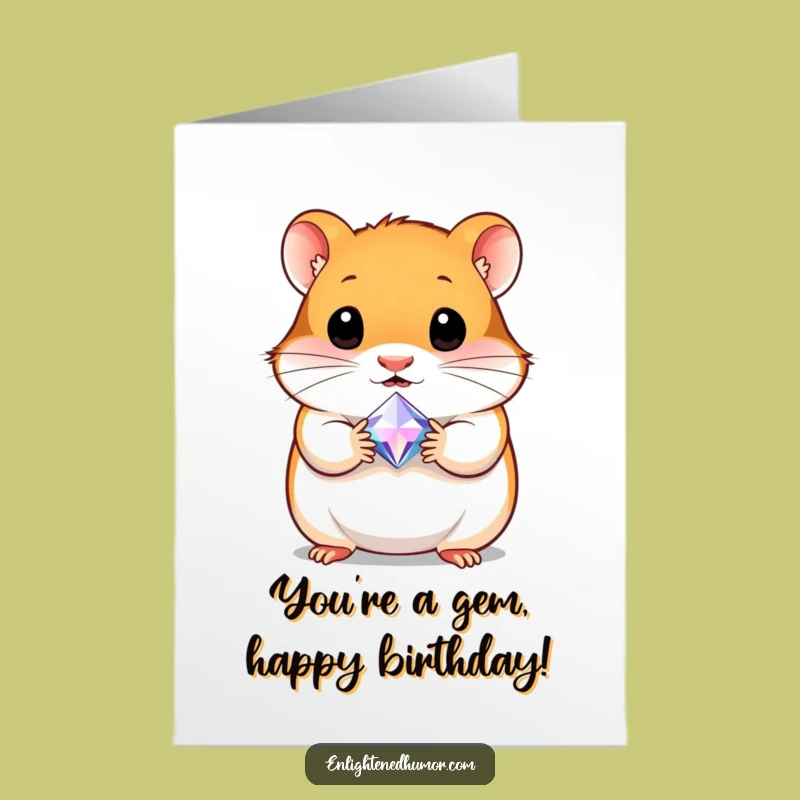 Free Printable Hamster Birthday Card: Gem Treasure Downloadable Gift