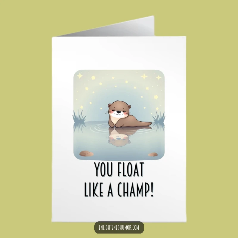 Free Printable Celestial Otter Congrats Card - Tranquil Downloadable for Calm Achievements