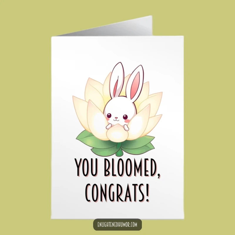 Free Printable Congrats Card: Bunny Lotus Design, Peaceful Downloadable Gift