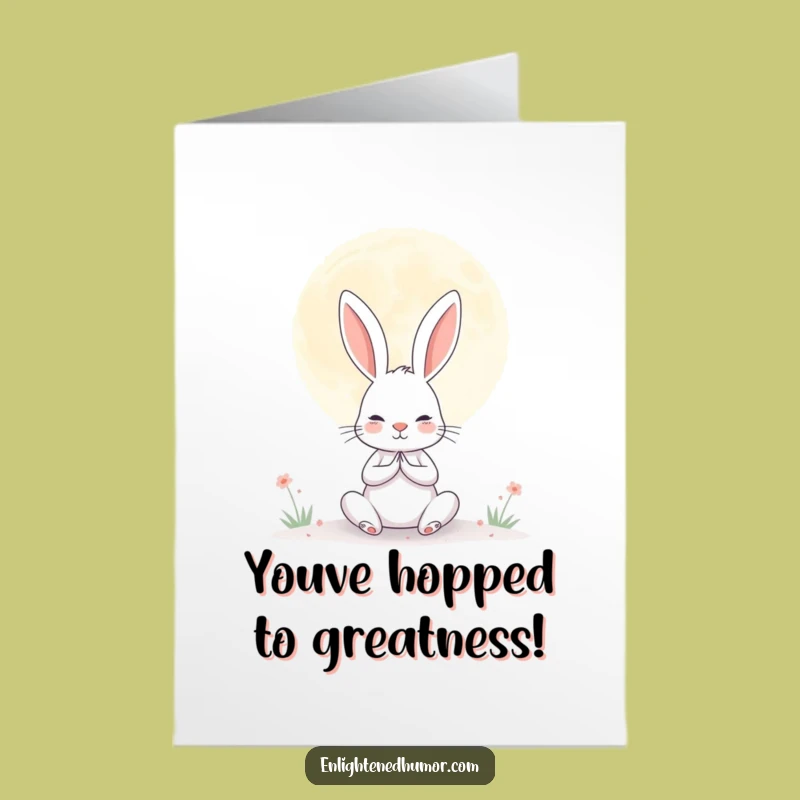 Free Printable Congrats Card: Rabbit Moon Serenity - Funny Downloadable Achievement