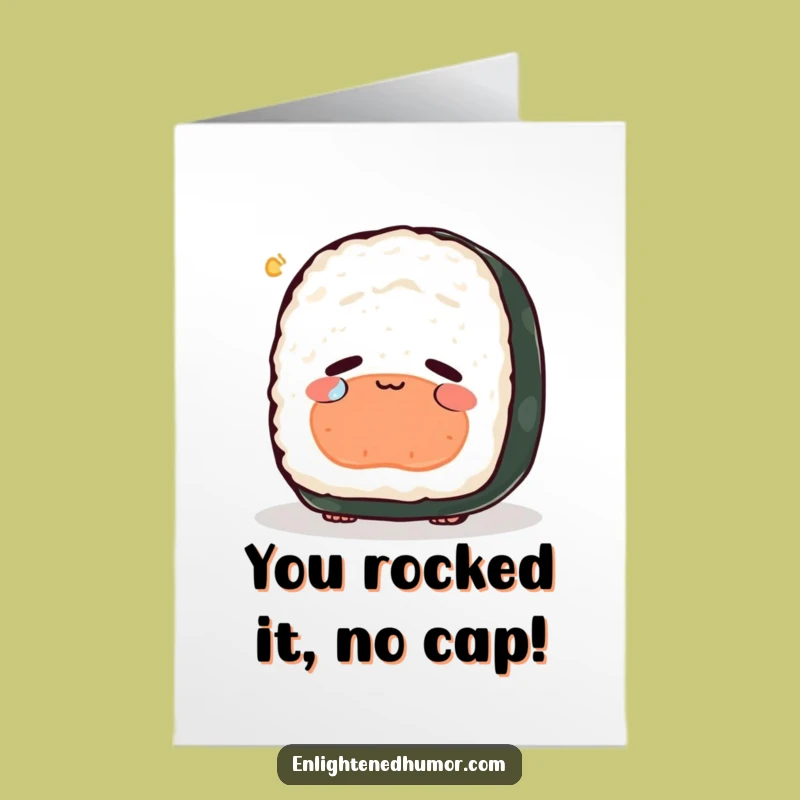 Free Printable Congrats Card: Sushi's Joyful Realization, Downloadable Gift for Profound Success
