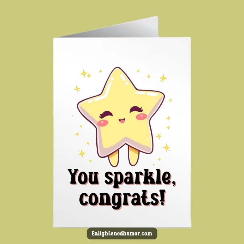 Free Printable Congratulations Card: Winking Star Funny Downloadable Gift