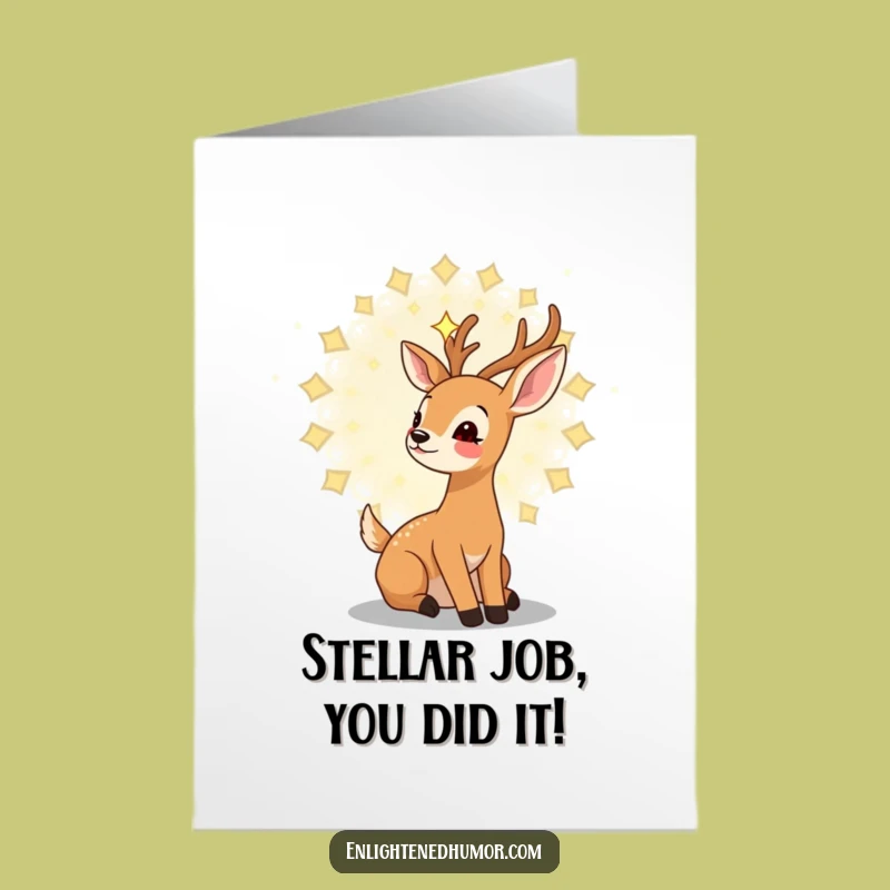 Free Printable Dreamy Congrats Card: Deer Wishes You Stellar Success