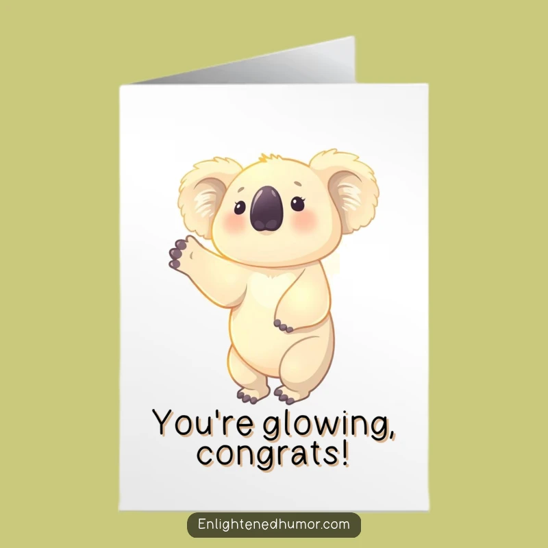 Free Printable Koala Congrats Card: Radiant Aura Downloadable Gift