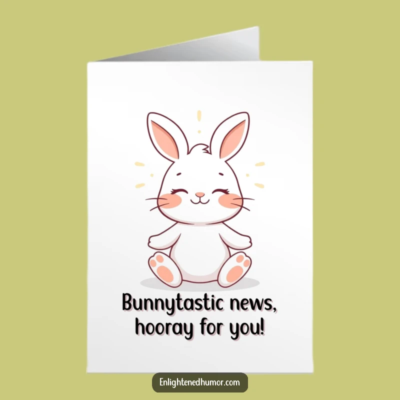 Free Printable Rabbit Congratulations Card - Serene Success Downloadable Greeting