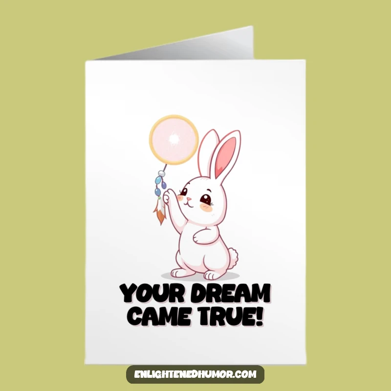 Free Printable Rabbit Dreamcatcher Congrats Card: Funny Downloadable Gift