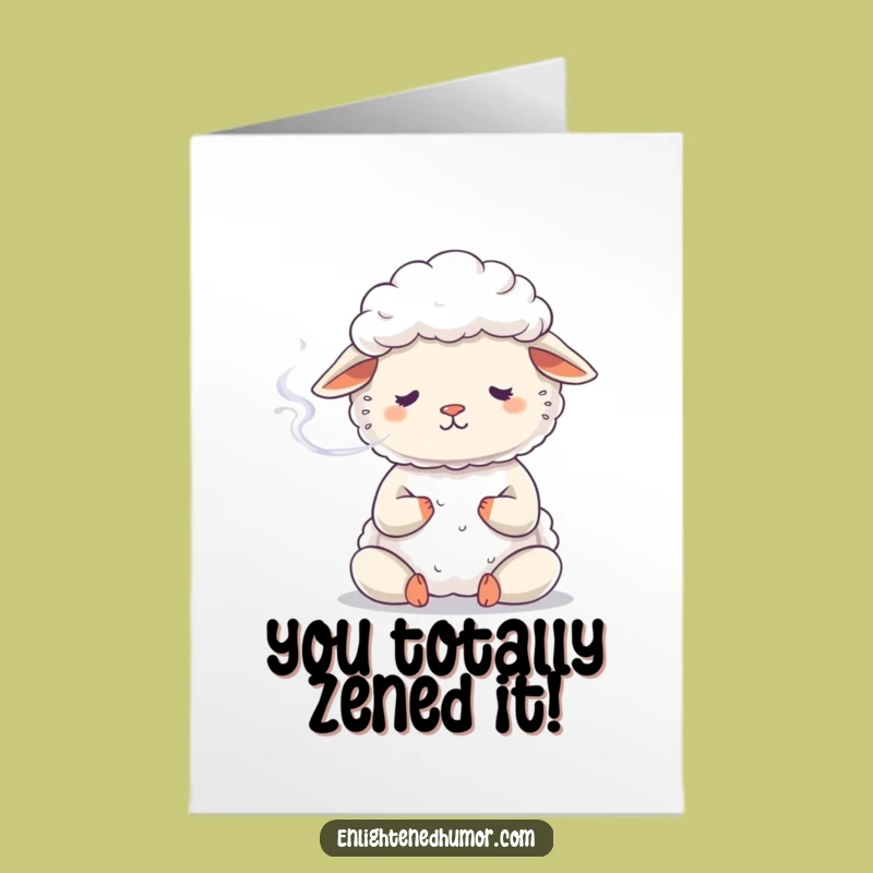 Free Printable Zen Sheep Card: Funny Congrats Ecard for Calm Achievements