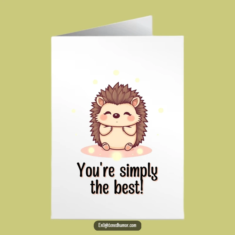 Free Printable Congrats Card: Peaceful Kawaii Hedgehog & Orbs Funny Downloadable Gift