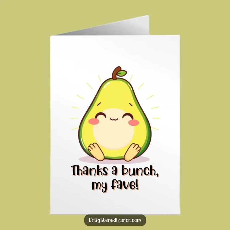 Free Printable Avocado Zen Thank You Card - Grateful Glow Downloadable