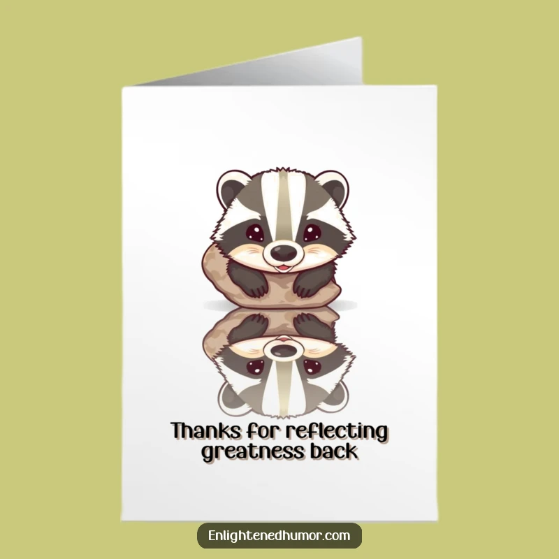 Free Printable Badger Thank You Card: Grateful Animal Reflection Downloadable Gift