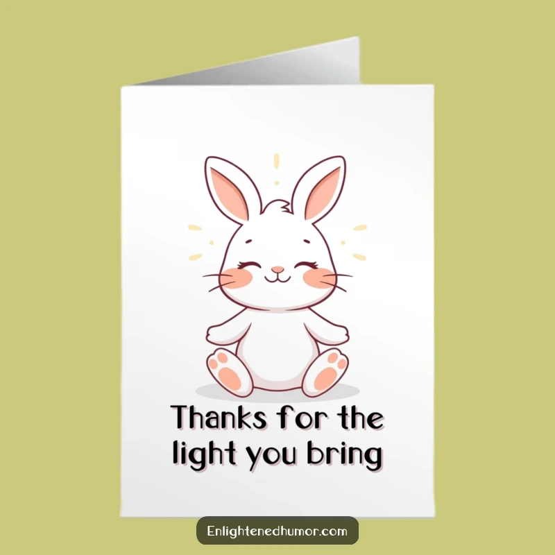 Free Printable Rabbit Thank You Card - Peaceful Gratitude Downloadable Greeting