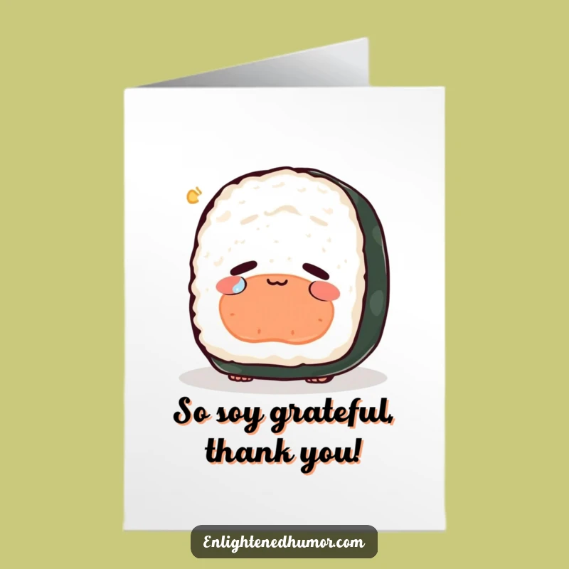 Free Printable Thank You Card: Sushi's Tearful Thanks, Downloadable Gift for Heartfelt Appreciation