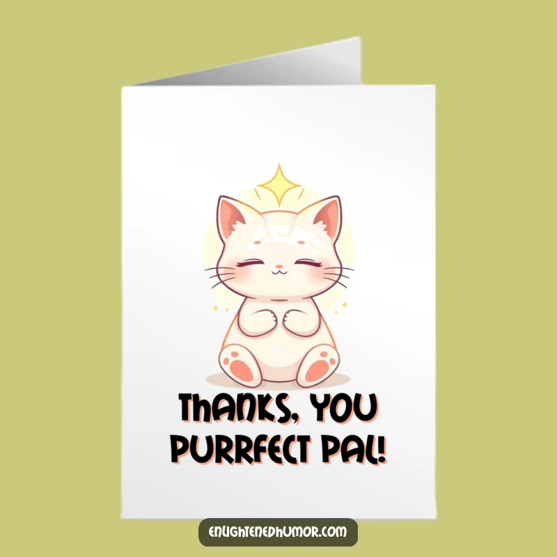 Free Printable Thank You Cat Card: Funny Ethereal Light Downloadable Gratitude