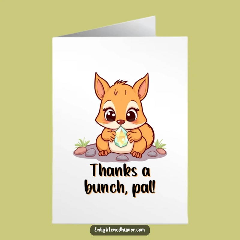 Free Printable Thank You Card: Surprised Squirrel, Crystal, Funny Downloadable Gift