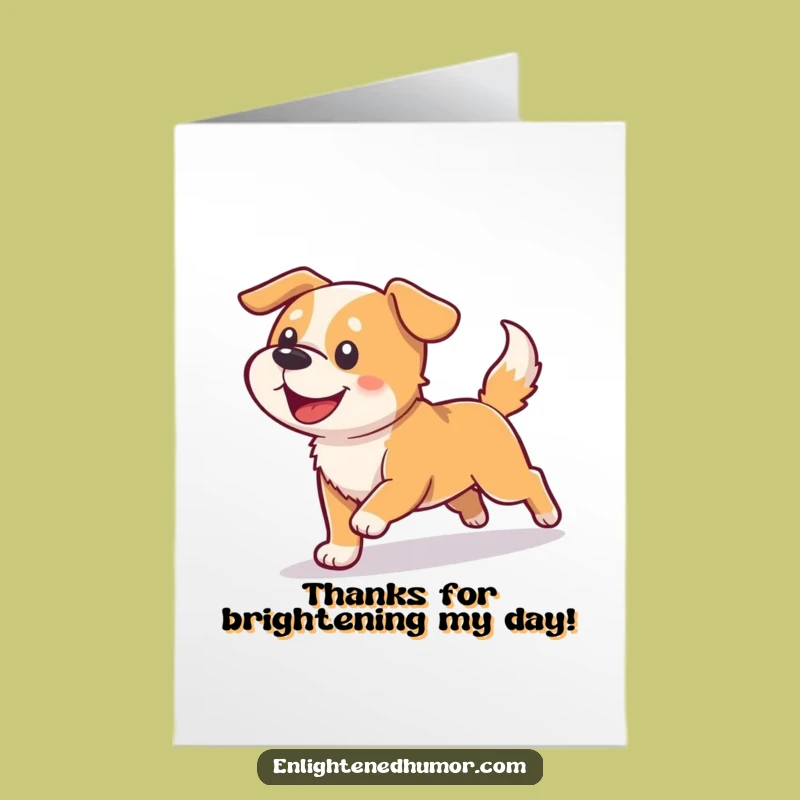 Free Printable Thanks Card: Dog Light Shadow Gratitude Funny Downloadable Gift
