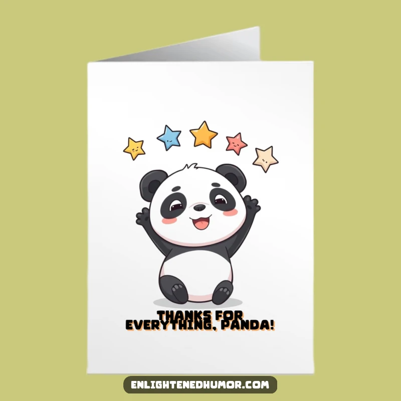 Free Printable Panda Card: Star Gratitude, Hilarious Downloadable Gift