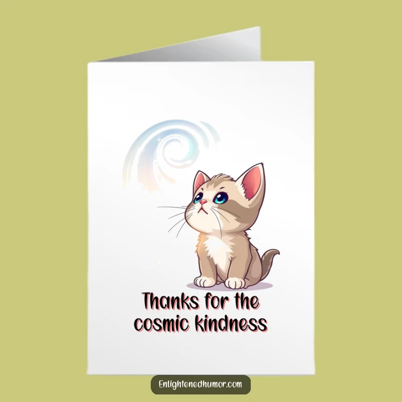 Free Printable Thank You Card: Celestial Kitten - Enchanting & Funny Download