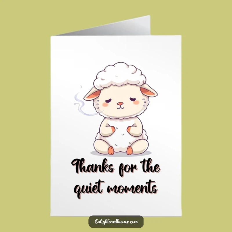 Free Printable Zen Sheep Thank You Card: Humorous Gratitude Ecard Downloadable