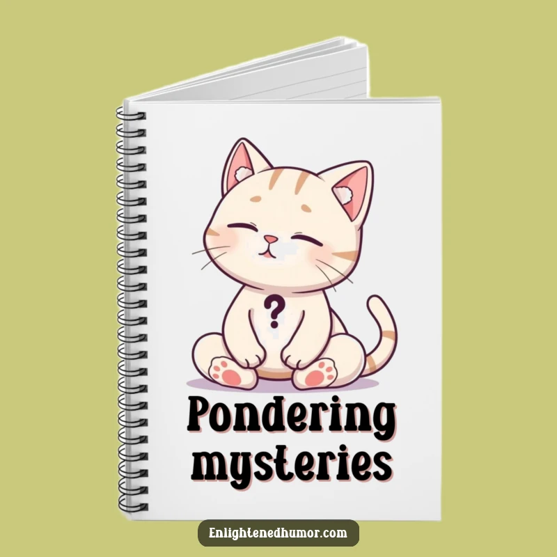 Funny Cat Ponder Notebook: Jot Down Mysteries with Quirky Humor!