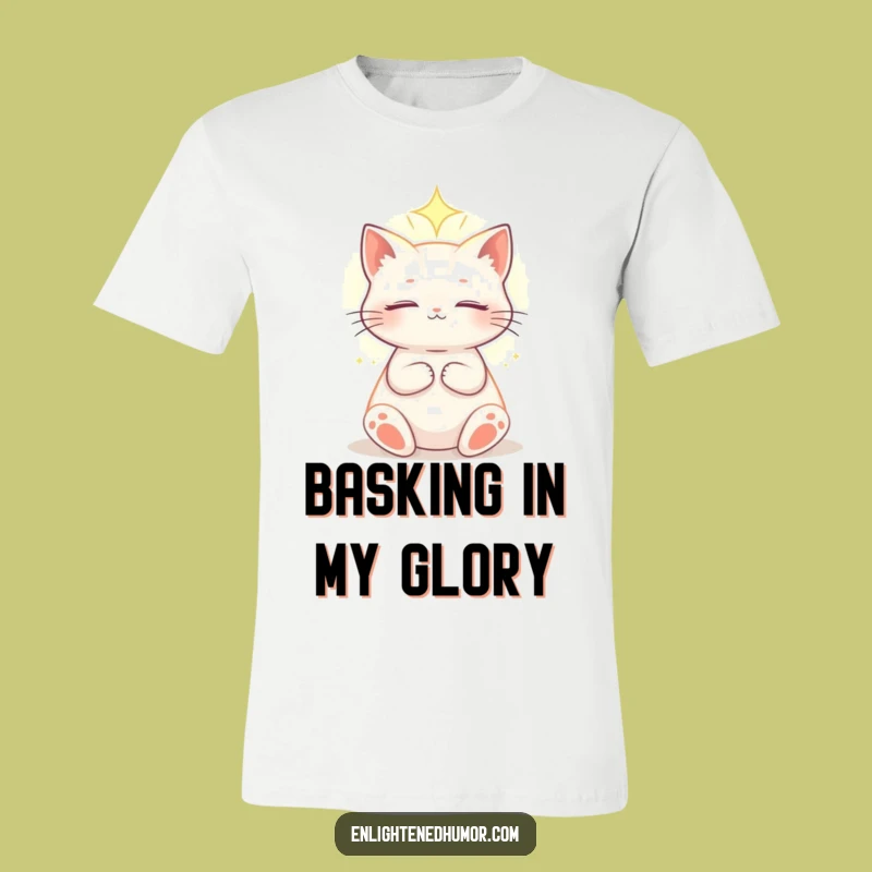 Funny Celestial Cat T-Shirt: Ethereal Light Style - Enlightened Cosmic Tee Gift