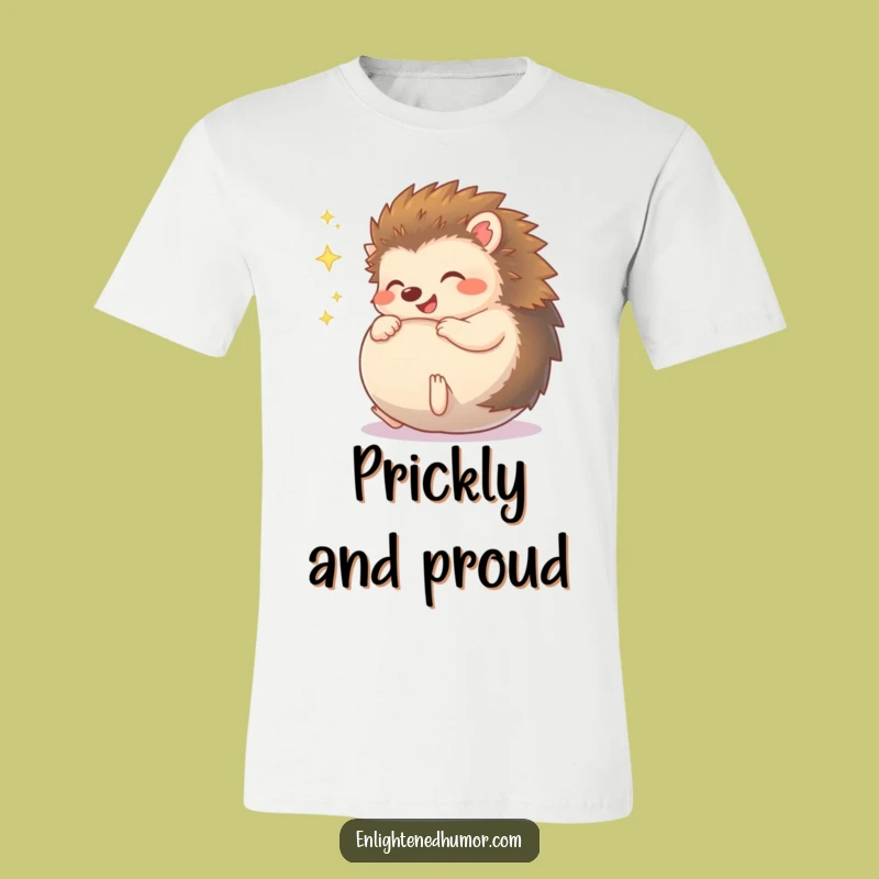 Funny Giggling Hedgehog T-Shirt - Sparkly Ball Character, Hilarious & Cute Tee, Funny Gift