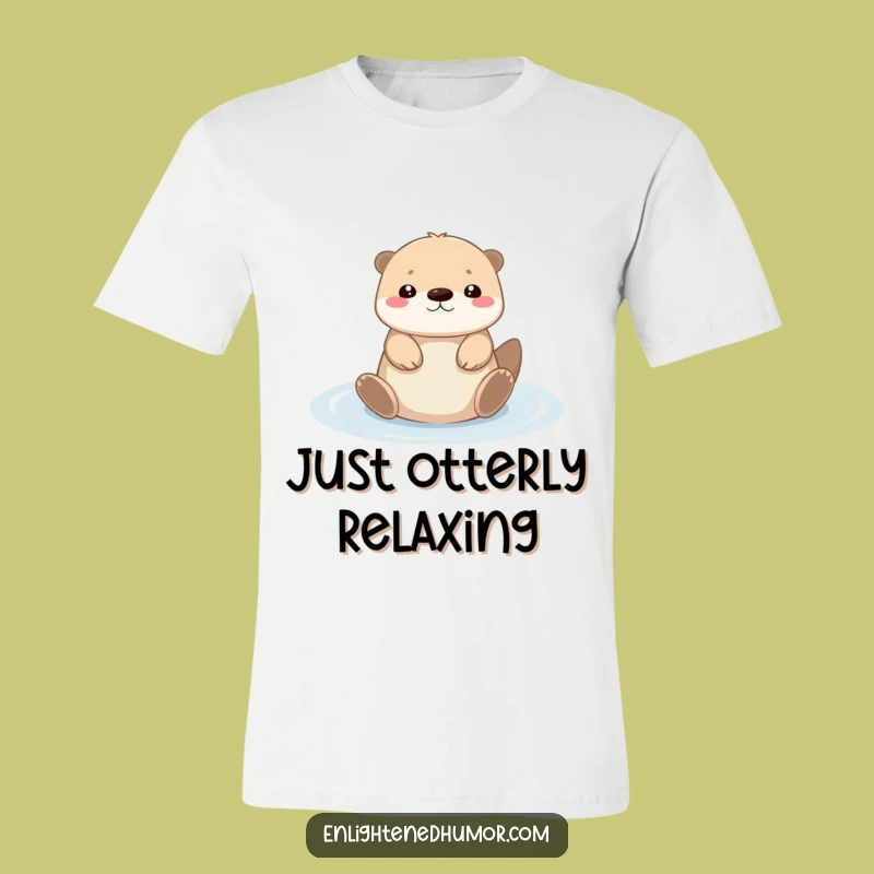Funny Otter T-Shirt: Tiny Kawaii Serene Floating Tee, Adorable Funny Gift for Animal Fans