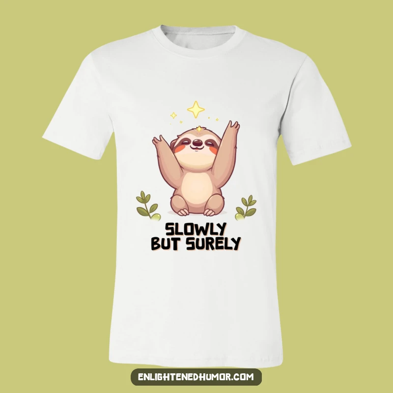 Funny Sloth T-Shirt: Reach for Light Tee, Cute Dreamer Gift
