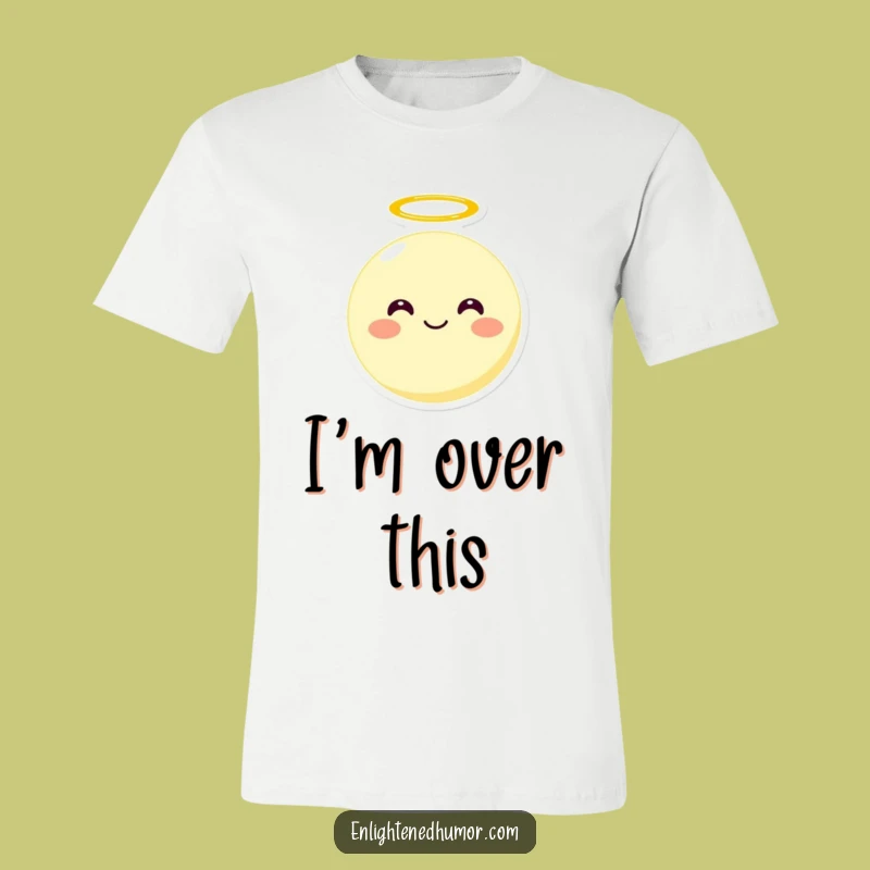 Funny Floating Moon T-Shirt with Halo A Heavenly Funny Gift