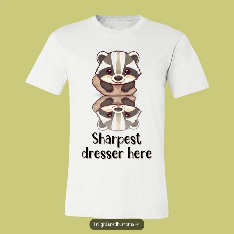 Funny Badger T-Shirt: Hilarious Nature Reflection Tee, Perfect for a Quirky Casual Outfit