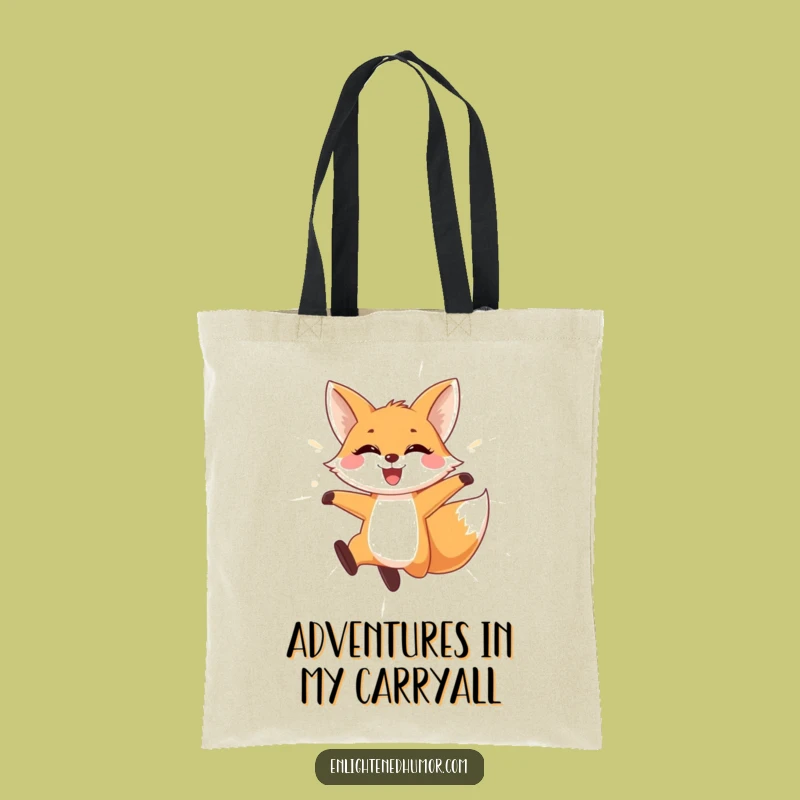 Funny Fox Tote Bag: Playful Light, Wide Smile, Stylish & Fun Gift