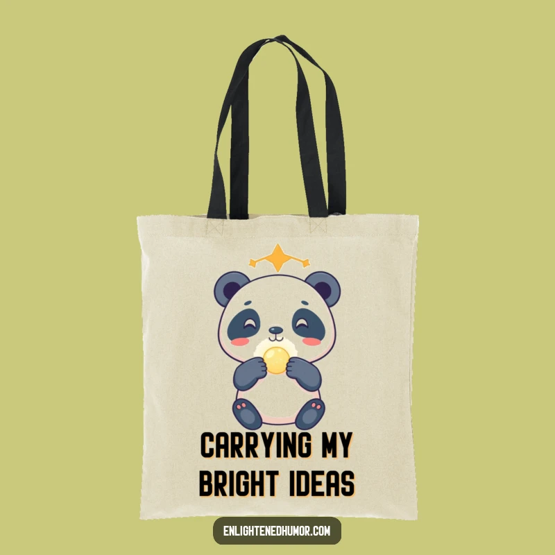 Funny Celestial Panda Tote Bag: Gleeful Orb Balance - Stylish Cosmic Carry-All Gift