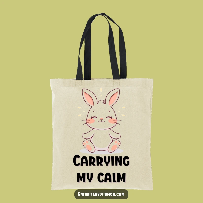 Funny Rabbit Zen Tote Bag: Peaceful Companion, Stylish and Humorous Carry-All