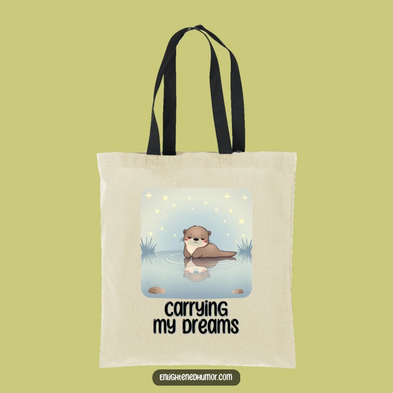 Funny Celestial Otter Tote Bag: Starlit Pond Relaxation, Stylish & Practical Gift!