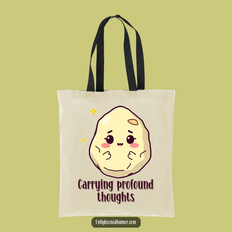Funny Tote Bag: Wise Philosopher Stone Character, Carry Your Knowledge, Humorous Funny Gift