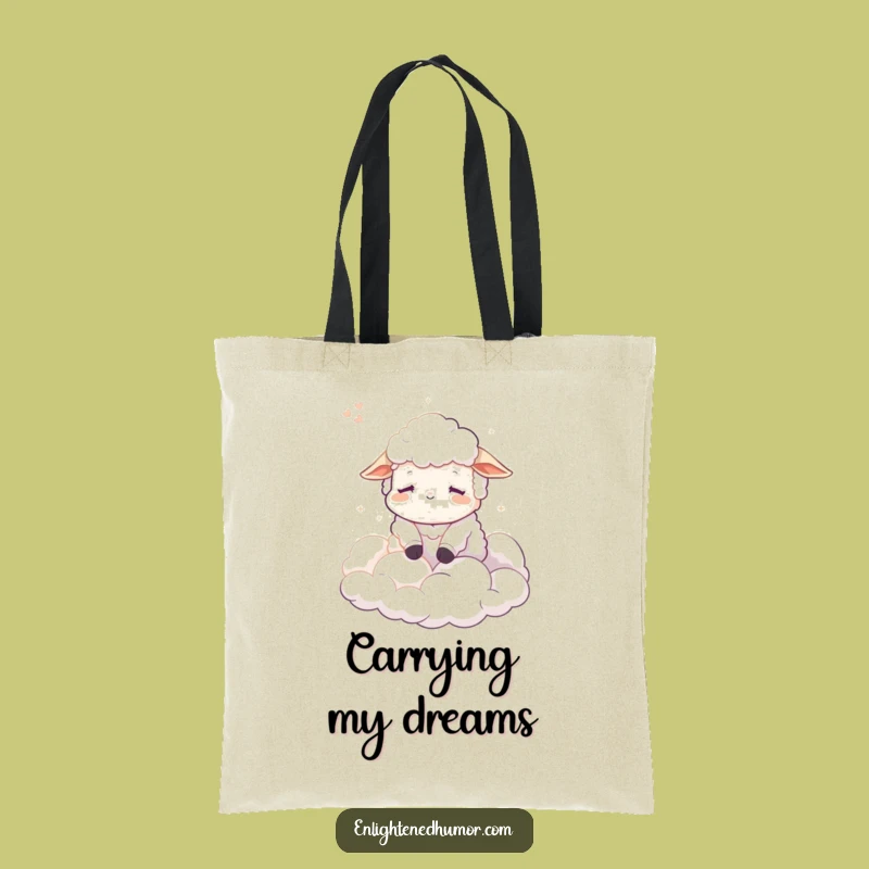 Funny Calm Sheep Tote Bag: Dreamy Clouds Design, Chic & Humorous Accessory, Funny Gift