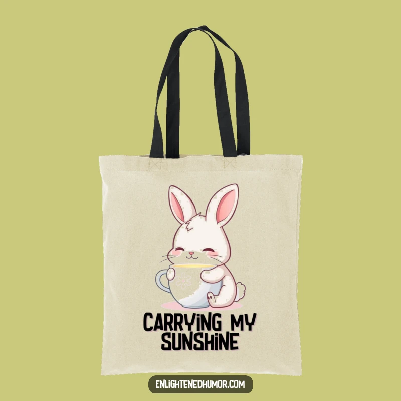 Funny Contented Bunny Tote Bag: Carry Your Glow Everywhere You Go