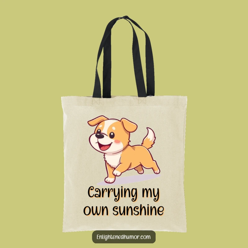 Funny Dog Light Shadow Tote Bag: Carry Your Fun with Pawsitivity