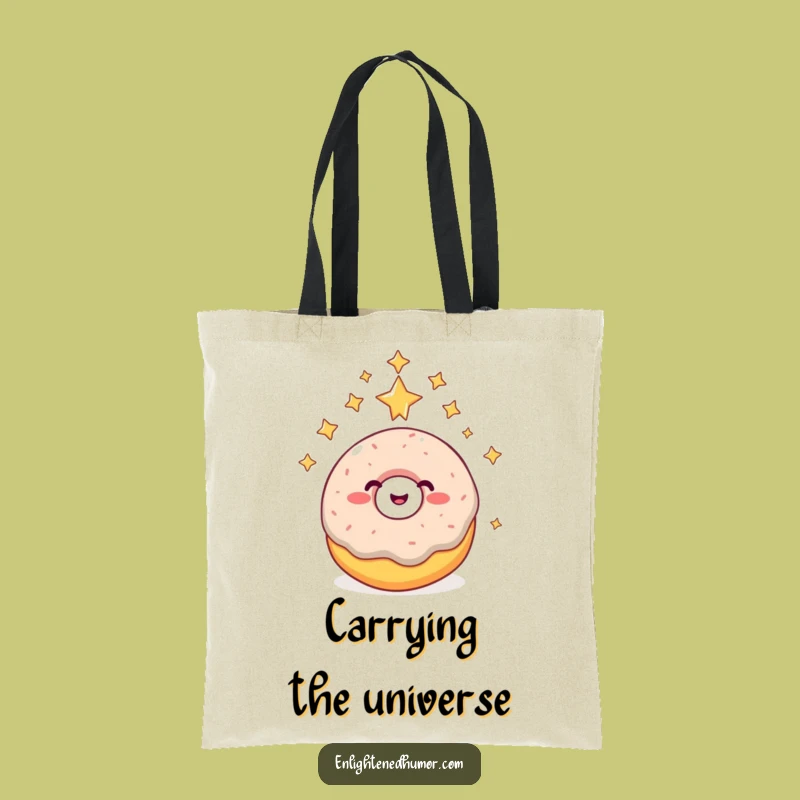 Funny Giggling Donut Higher Consciousness Tote Bag - Carry Your Cosmic Laughs