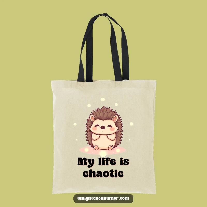 Funny Hedgehog Tote Bag: Kawaii Peace Orbs, Cute Eco-Gift