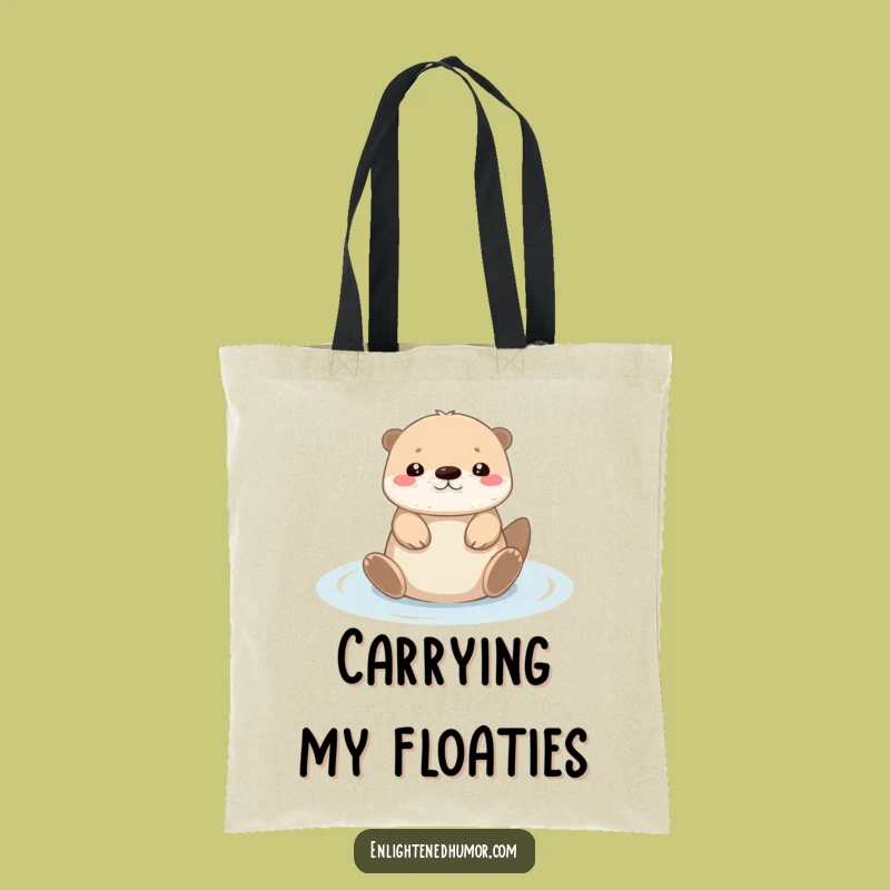 Funny Otter Tote Bag: Tiny Kawaii Serene Carry-All, Chic Funny Gift for Beach Lovers
